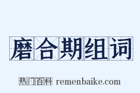 磨合期组词是什么意思的图片